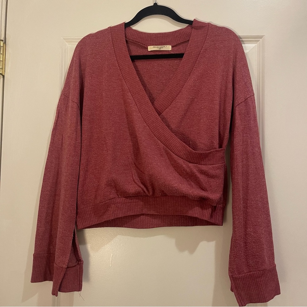 SIZE S | Women’s Deep Rose Wrap Sweater